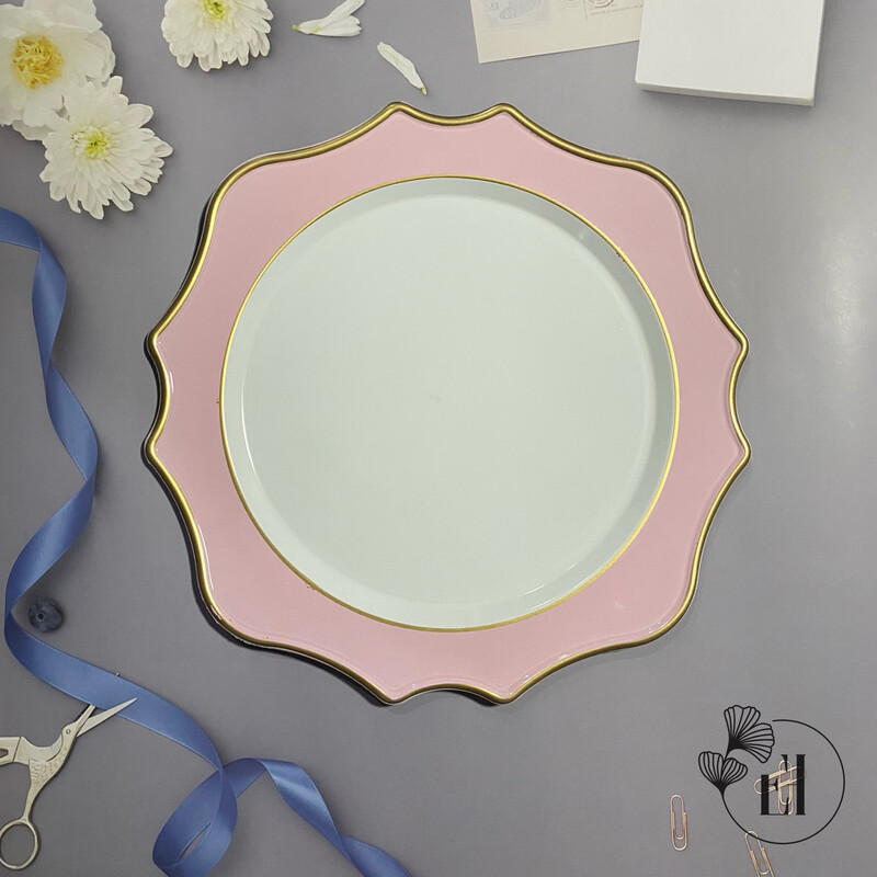 Chisa Plastic Plate Charger - Pink