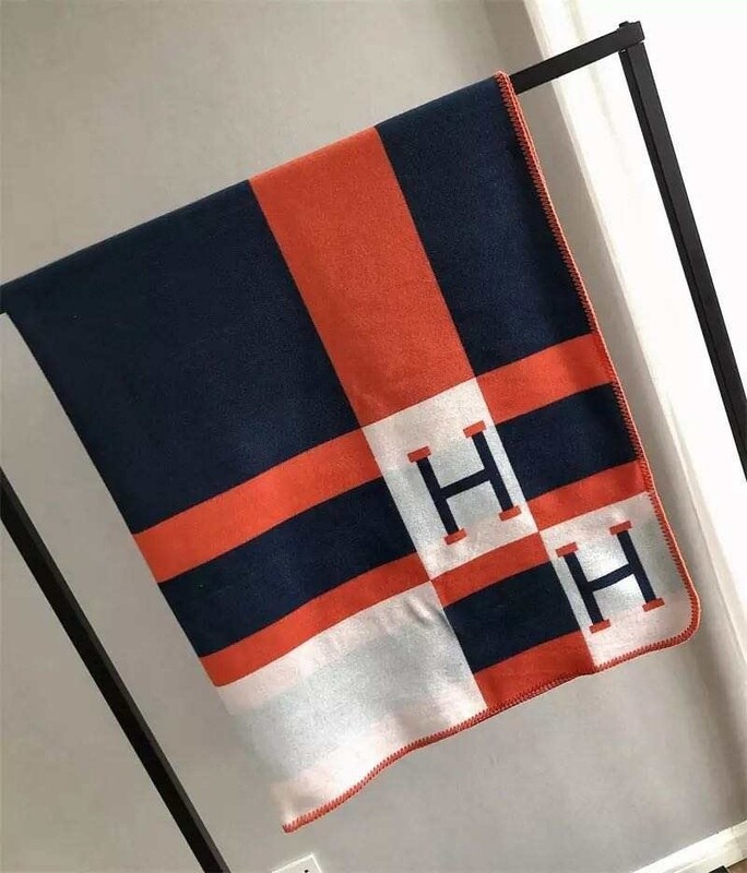 Hisana Blanket - Orange/Blue