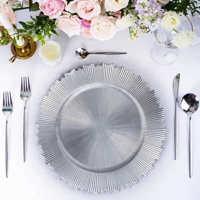 Eria Plastic Plate Charger - Silver