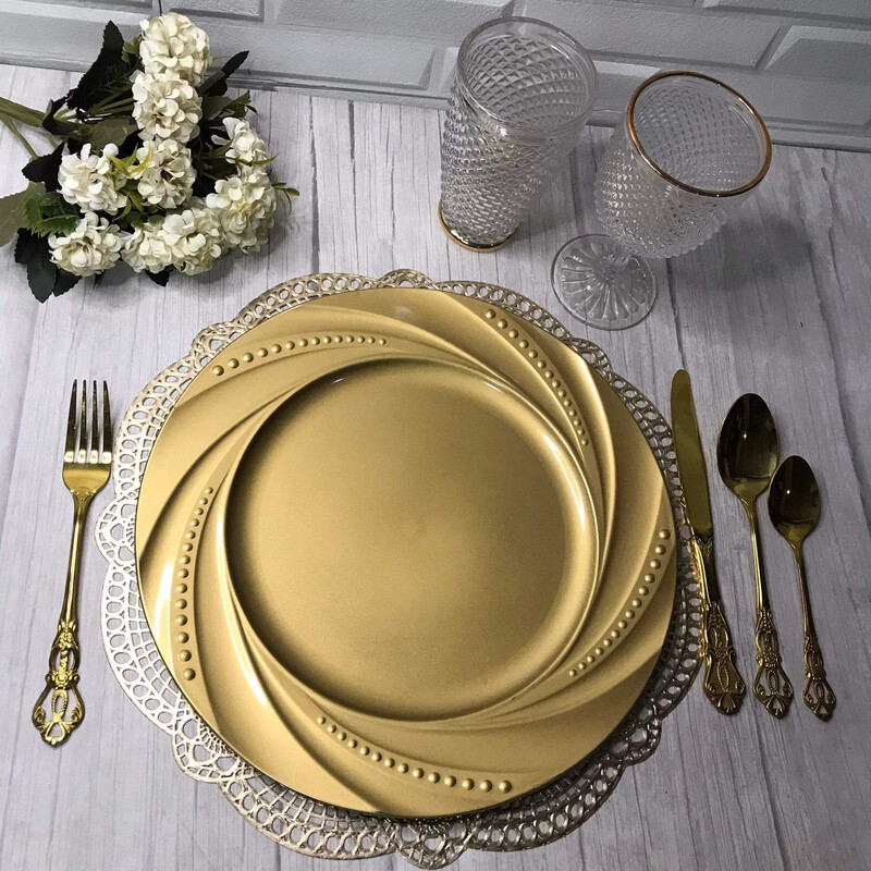 Eiko Plastic Plate Charger - Gold