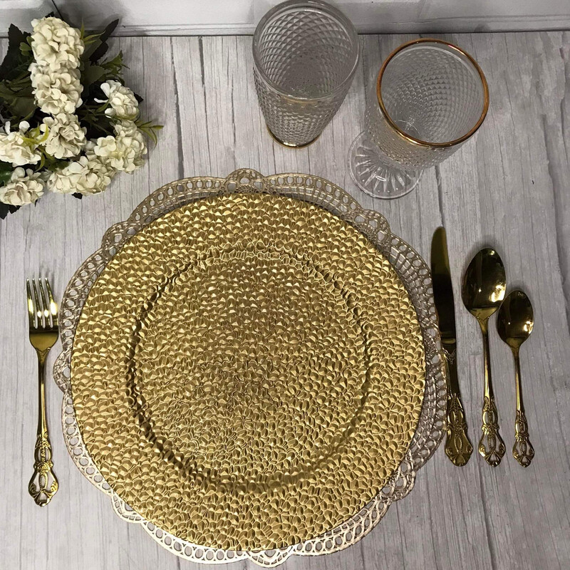 Erisa Plastic Plate Charger - Gold