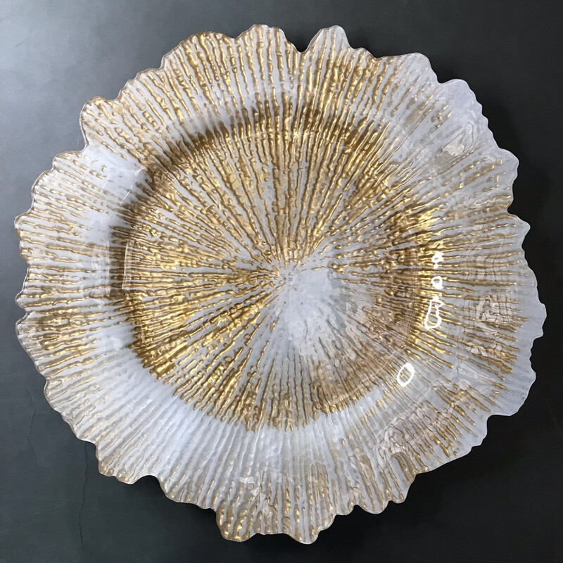 Chimi Plastic Charger - White/Gold