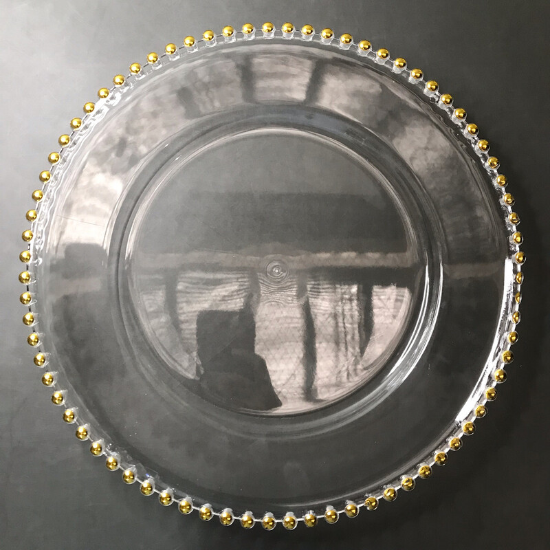 Eka Round Plastic Plate Charger - Gold