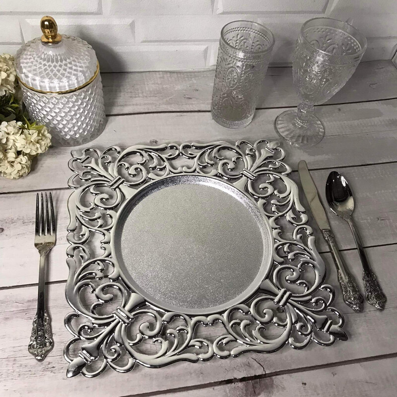 Misora Plastic Plate Charger - Silver