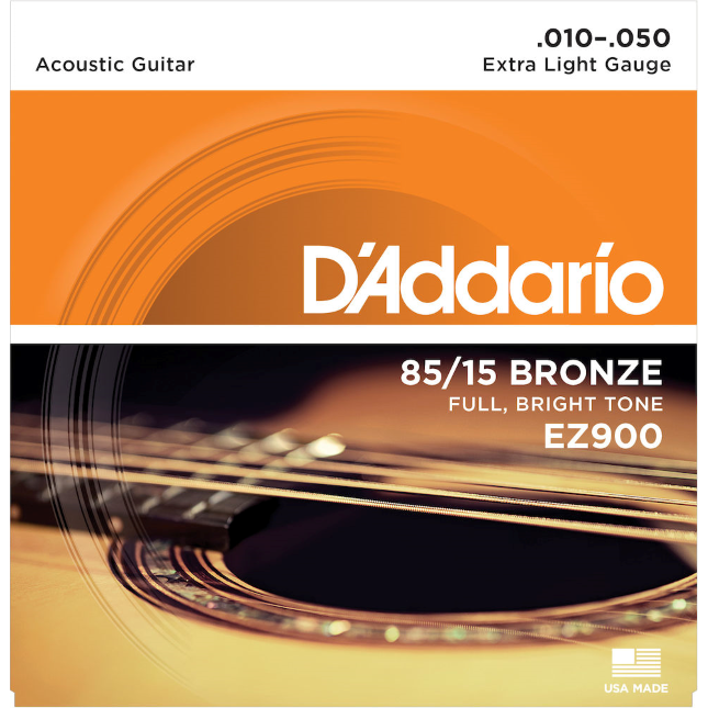 D&#39;Addario EZ900 85/15 Bronze Acoustic Guitar Strings, Extra Light, 10-50
