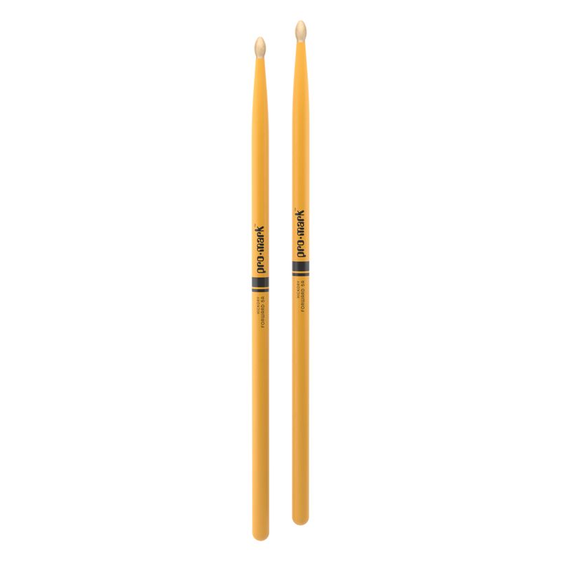 ProMark Classic Forward 5A Painted Yellow Hickory Drumstick, Oval Wood Tip