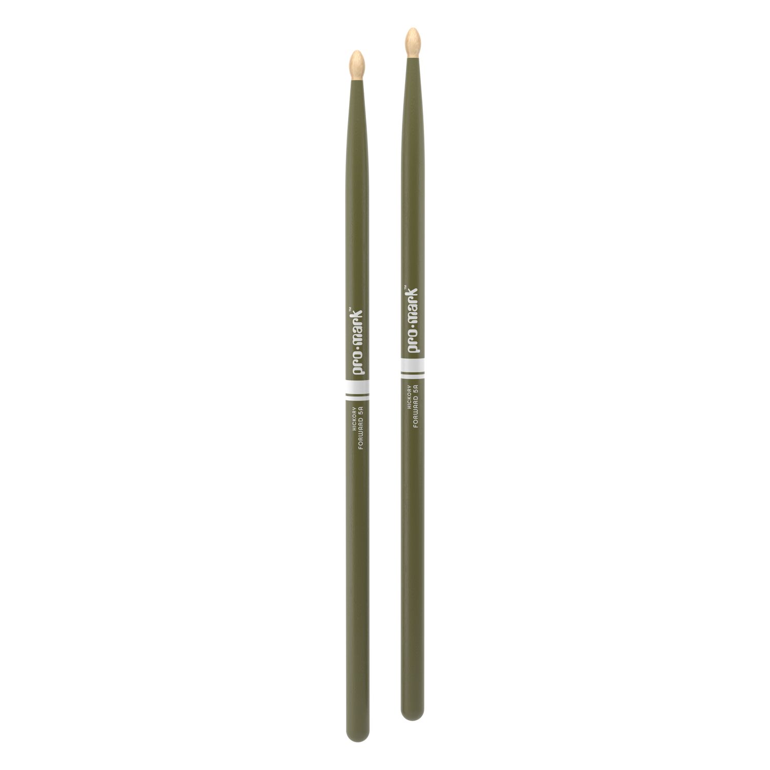 ProMark Classic Forward 5A Painted Green Hickory Drumstick, Oval Wood Tip