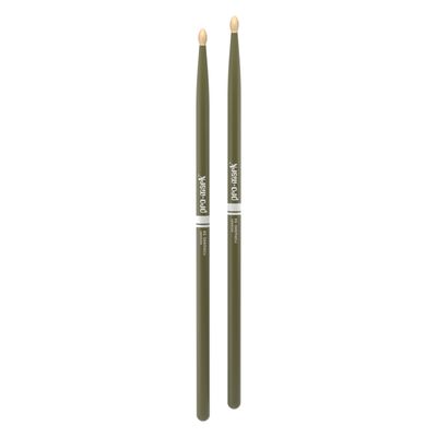 ProMark Classic Forward 5A Painted Green Hickory Drumstick, Oval Wood Tip