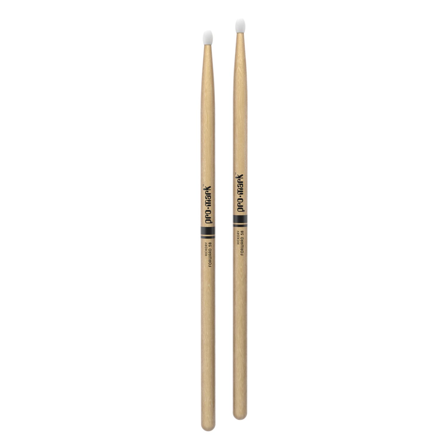 ProMark Classic Forward 5B Hickory Drumstick, Oval Nylon Tip