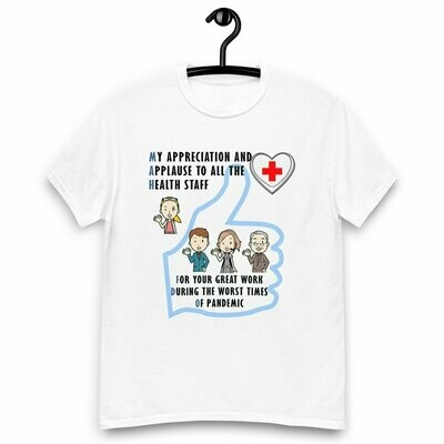 Camiseta blanca/ White T-shirt "Appreciation to Health Staff"