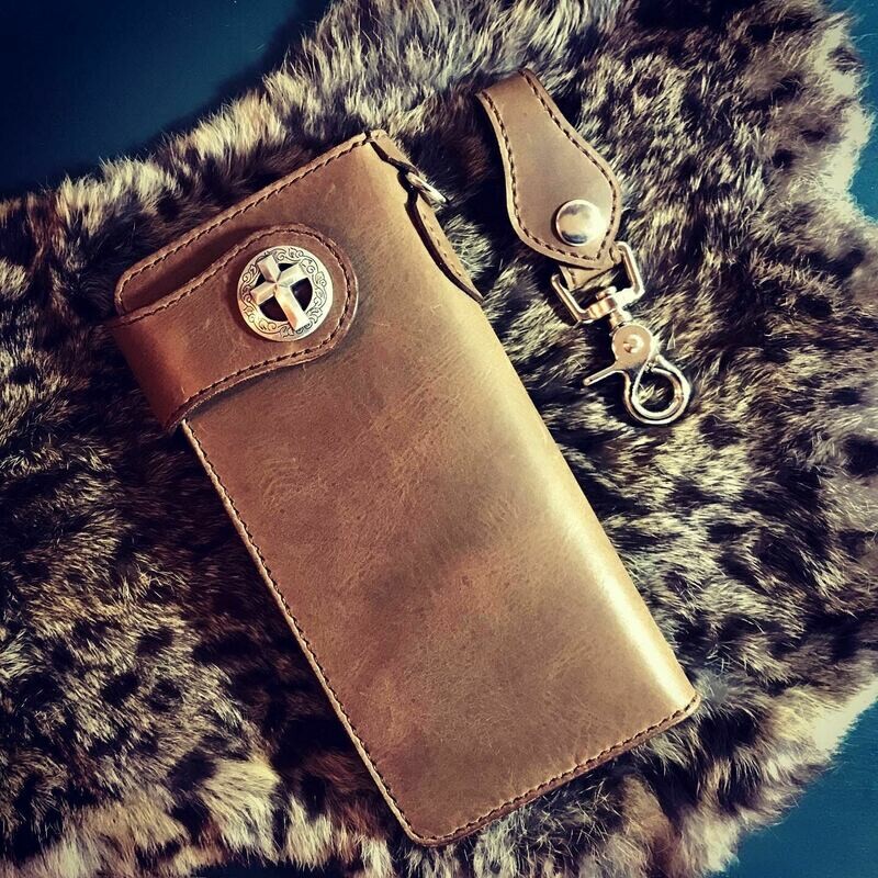 Old Rugged Cross long biker wallet