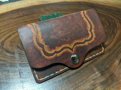 Brown business card wallet with accent