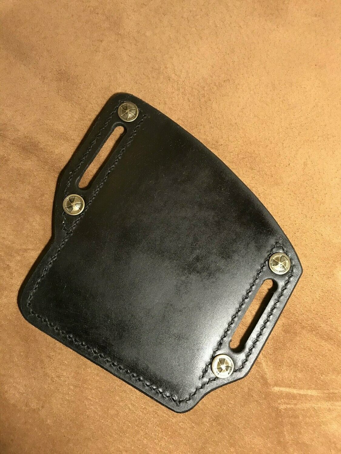 Tough enough phone pouch-antiqued brass accents-LEFT