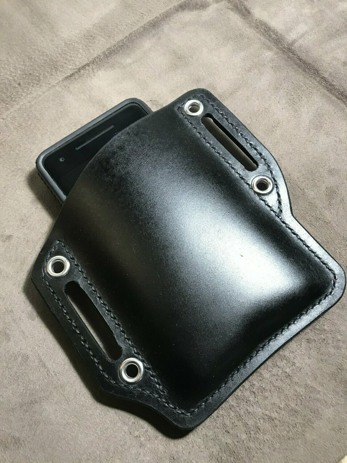 Tough enough phone pouch-Silver eyelets-RIGHT