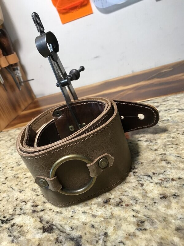 Antique Brass Ring guitar strap