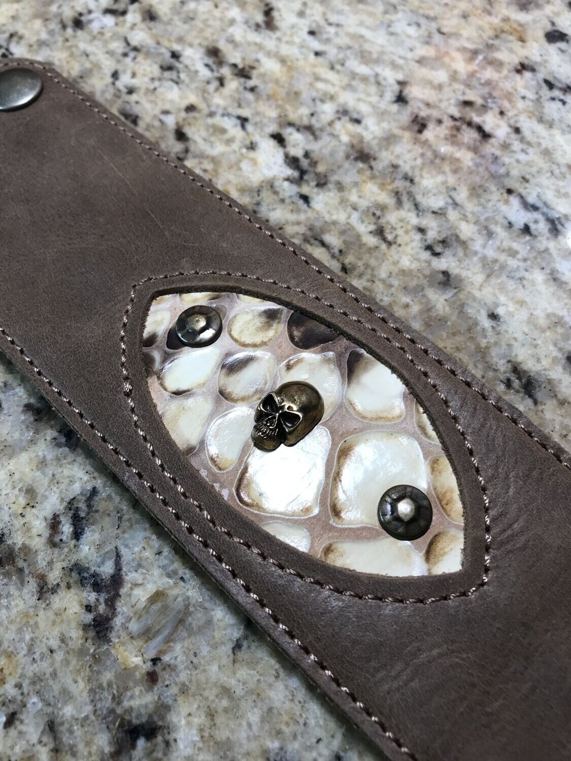 Snake and Skull Leather cuff
