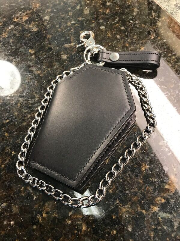 Mini Coffin Chain Wallet-Black