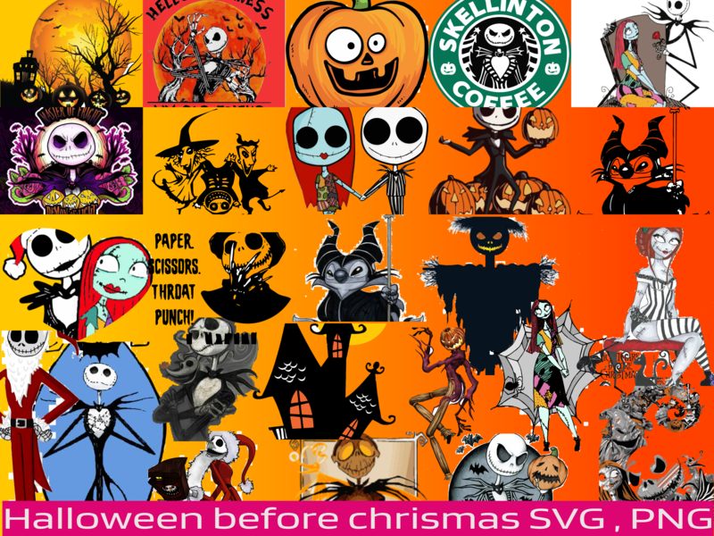 Nightmare Before Christmas SVG and PNG pack