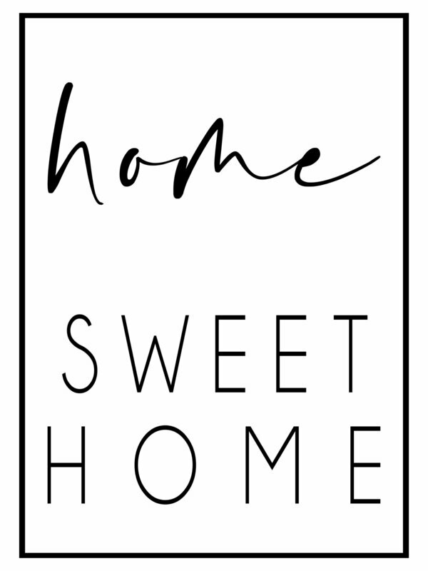 Poster "Home sweet home", Sprüche Poster, Spruch, Schriftzug, verschiedene Größen