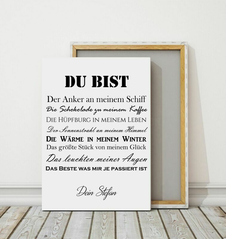 Personalisierte Leinwand "Du bist", 3 Größen zur Auswahl