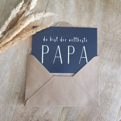 Premium Postkarte | Weltbester Papa | Mit UV Lack Versiegelung