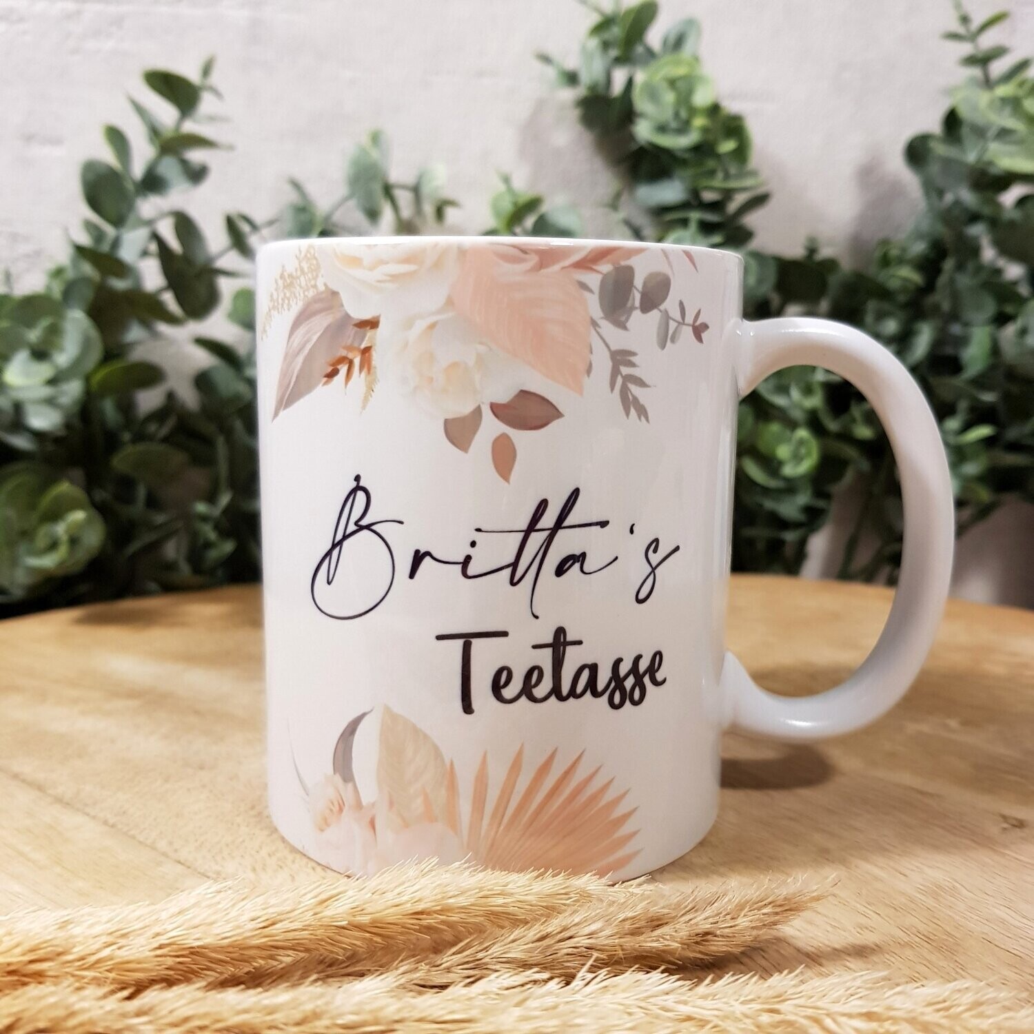 Personalisierte Tasse "Teetasse", Boho, Namenstasse, Geburtstag