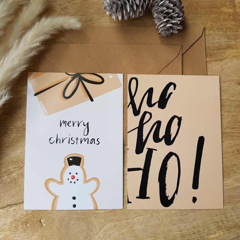 Premium Postkarte | 2er Set Merry Christmas | Mit UV Lack Versiegelung