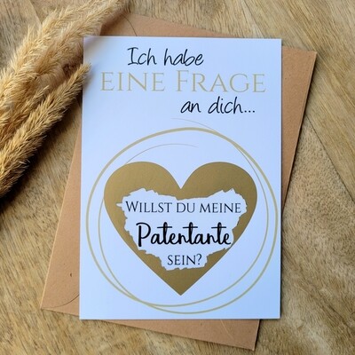 Rubbelkarte | Boho | DIN A6, inklusive Umschlag | willst du meine Patentante sein