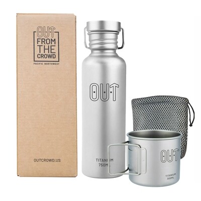 OUT Titanium Bottle and Cup Set