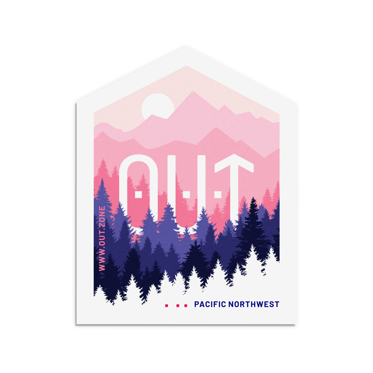 Out Pacific Northwest Oregon Landscape Waterproof Vinyl Stickers, Color: Red