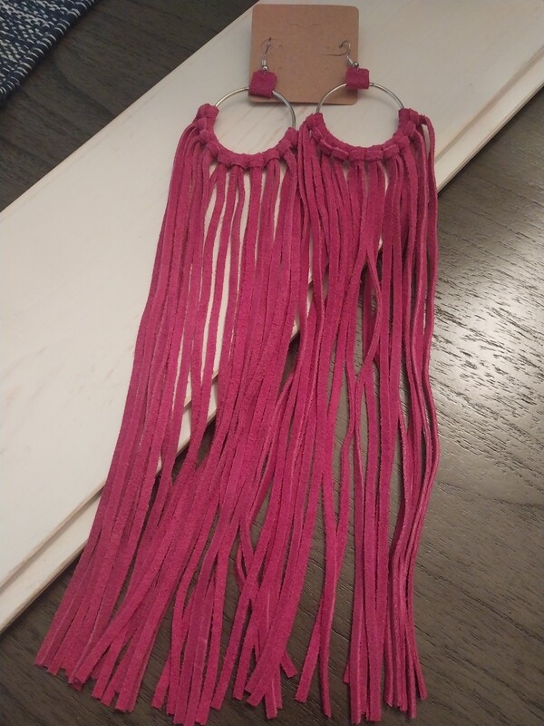 SUEDE FRINGE EARRINGS