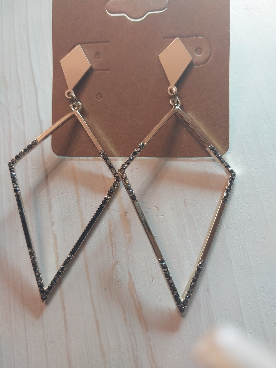Gold Diamond Dangling Earrings
