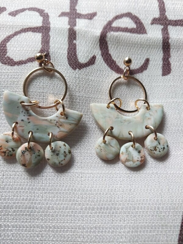 MINT GREEN CLAY EARRINGS