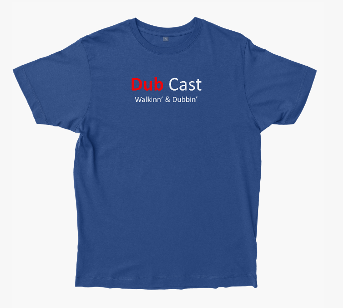 Dub Cast Unisex Organic Round Neck Blue T-Shirt Orange Tag
