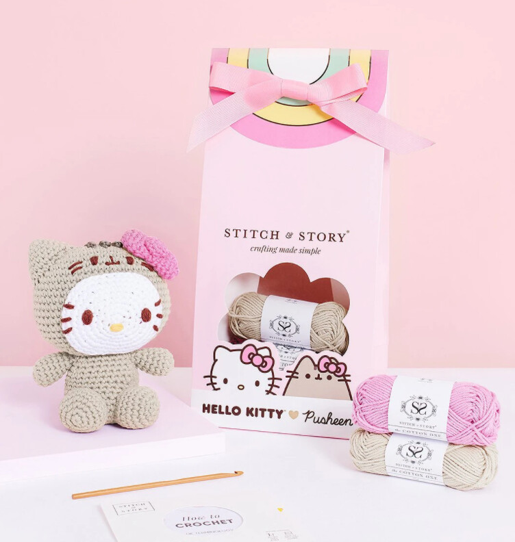 Set para Tejer Personaje Pusheen Hello Kitty