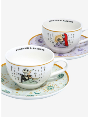 Juego de Tazas Personajes Jack y Sally Cielo