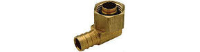 ELBOW - BRASS SWIVEL w/BRASS NUT (PEX)
