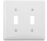 PLATE - DOUBLE SWITCH, Color: White 222299