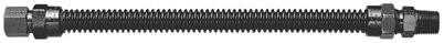 BLACK EPOXY COATED STAINLESS STEEL GAS HEARTH CONNECTOR, Length: (18&quot;) 501097