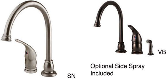 FAUCET - GOOSE NECK PEDESTAL KITCHEN (w/SPRAY), Color/Finish: Venetian Bronze 680404