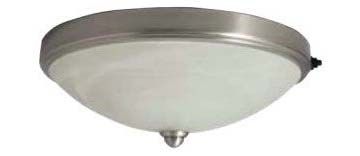 SATIN NICKEL CEILING LIGHT WITH FROSTED GLOBE AND SWITCH