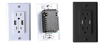 Receptacle with USB