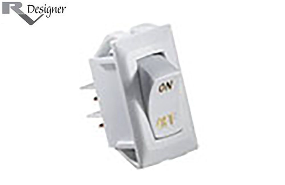 SWITCH - ROCKER w/GOLD/SILVER TEXT, Color: White w/Gold text (S265) 212074