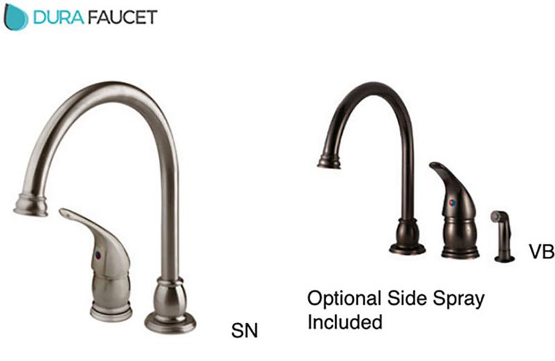 GOOSE NECK PEDESTAL KITCHEN FAUCET (w/SPRAY)
