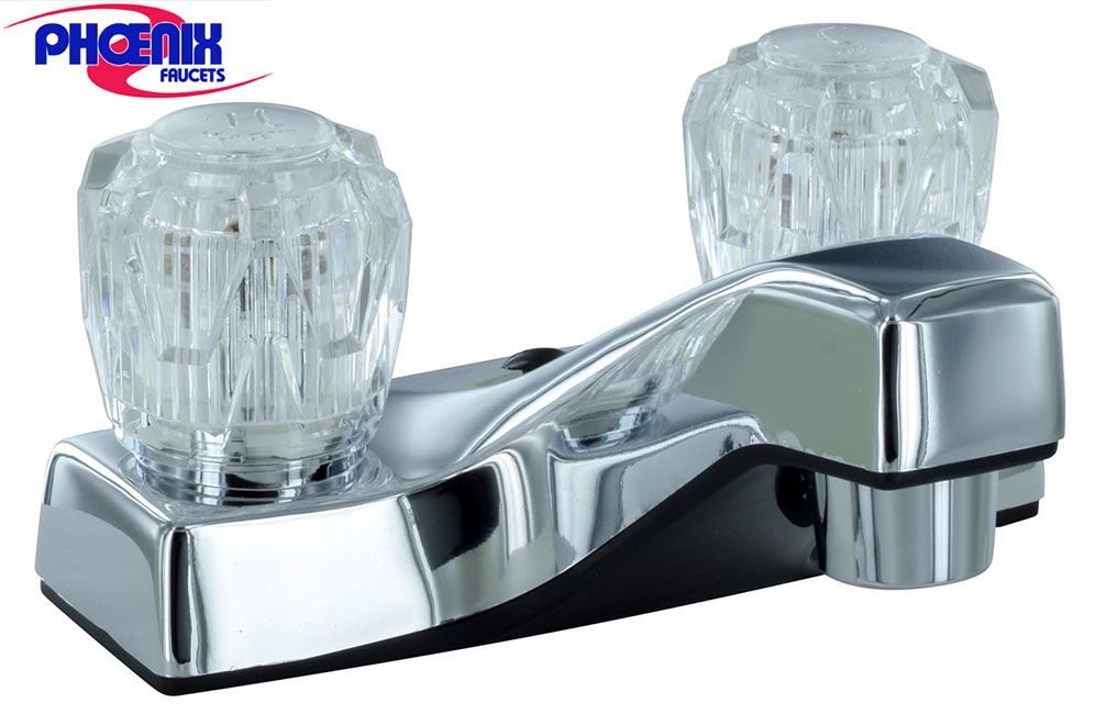 TWO HANDLE LAVATORY FAUCET, Handles: White w/Smoke handles (PF212203) 681677