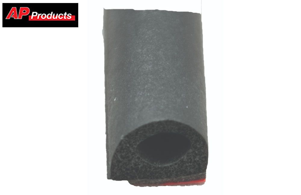 NON RIBBED D SEAL w/TAPE, Size/Shape: (C) Seal - Black (1/2&quot; x 3/8&quot; x 50&#39;)(018-224) 500888