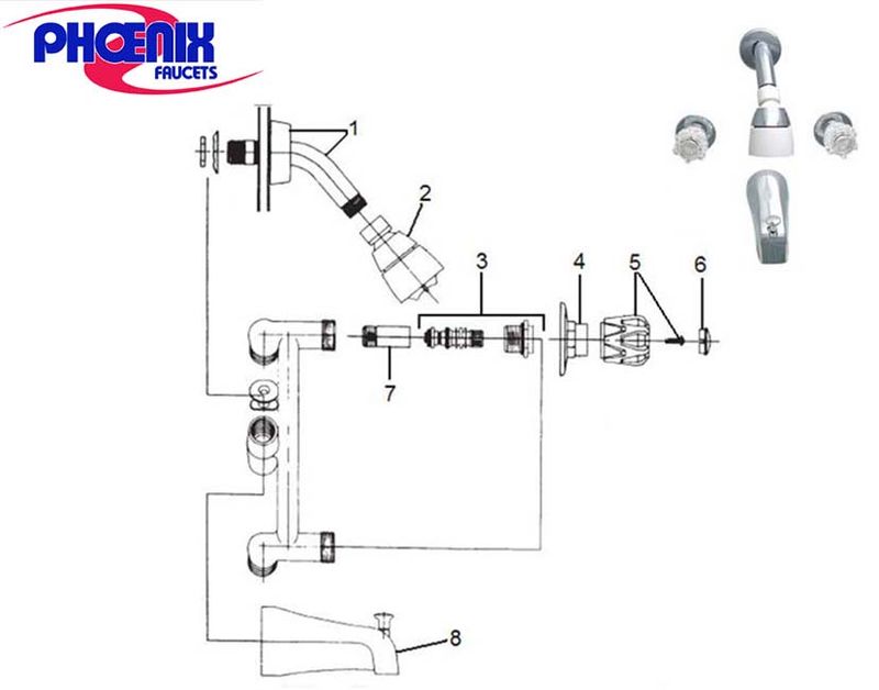 TWO HANDLE TUB &amp; SHOWER DIVERTER