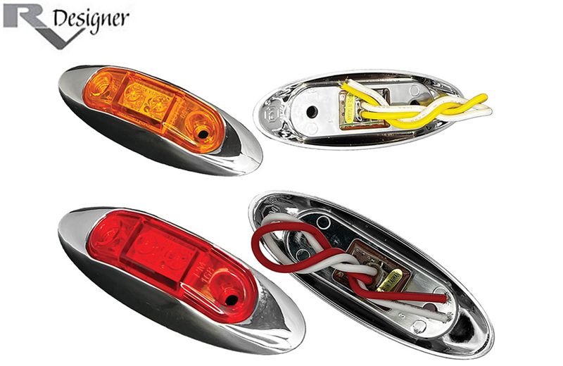 OBLONG w/CHROME BEZEL LED MARKER LIGHT