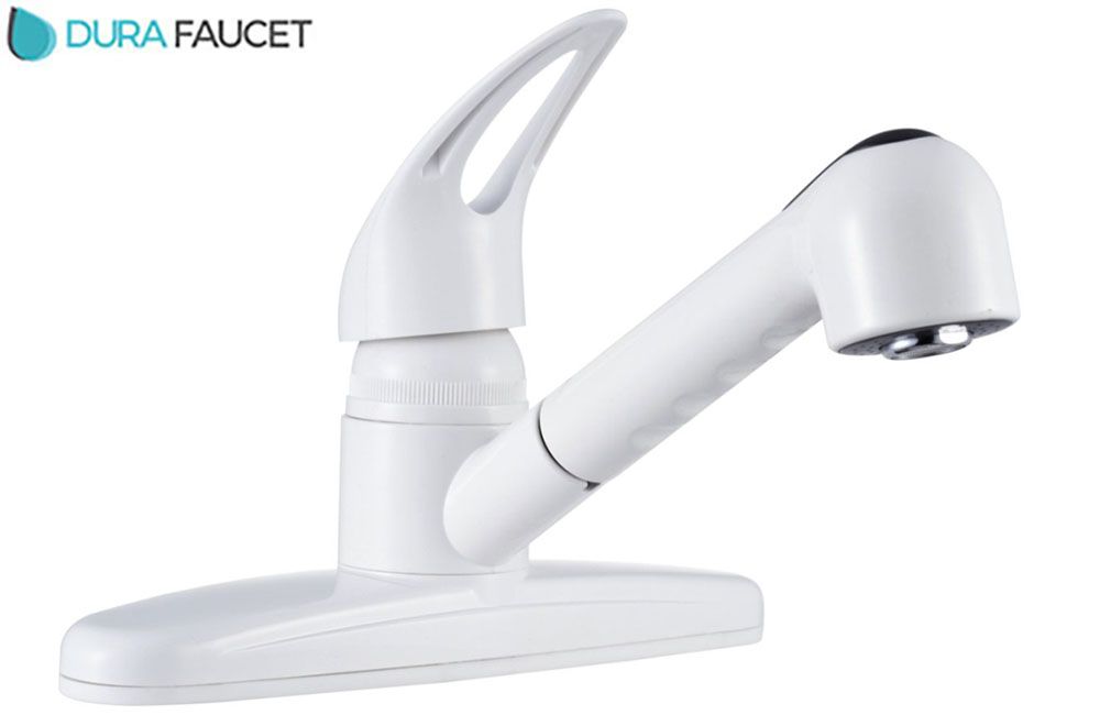 NON-METALLIC PULL-OUT KITCHEN FAUCET, Color/Finish: White (DF-PK100-WT) 680428