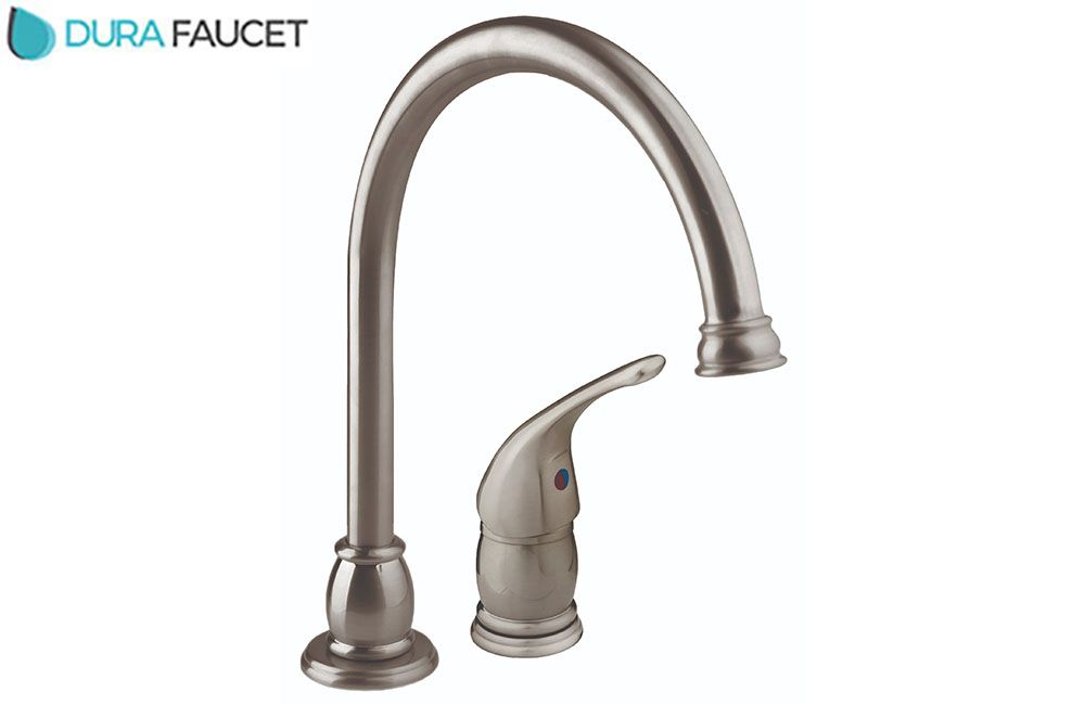 GOOSE NECK PEDESTAL KITCHEN FAUCET (w/SPRAY), Color/Finish: Venetian Bronze (DF-NMK301-VB) 680404
